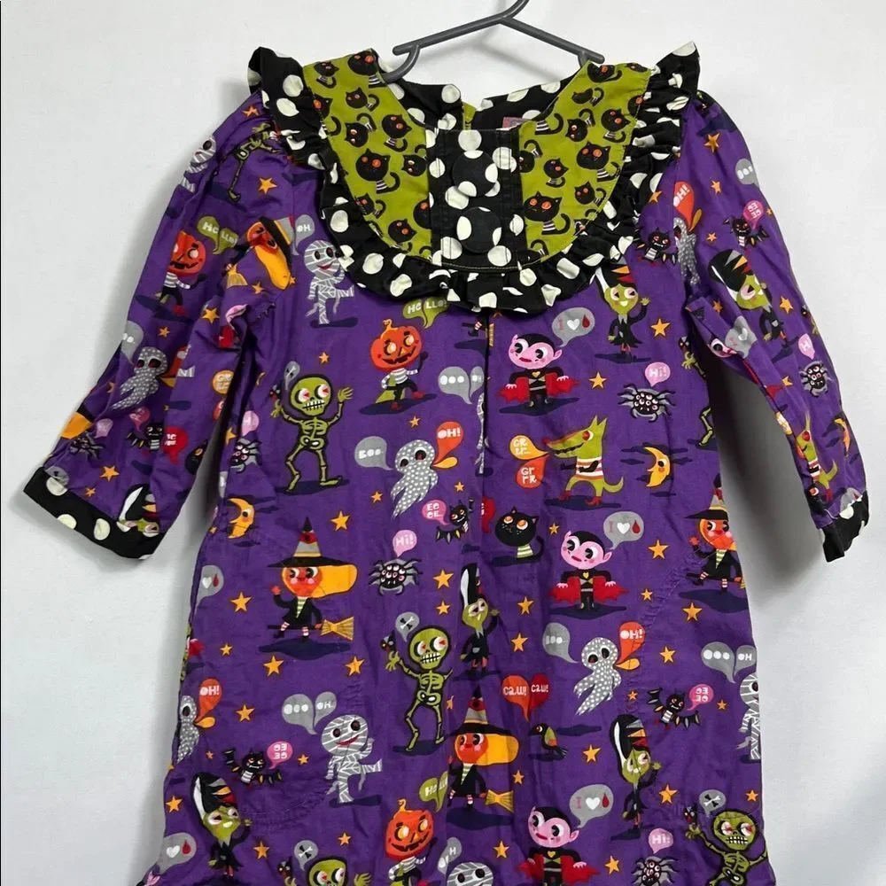 Jelly the Pug Monster Bash Jessica dress Halloween purple and black size 6